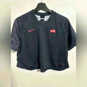 Nike FFF France National Team Performance Raglan Crop Tee Reversible M